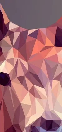 This phone live wallpaper showcases a close up of a bear's face, designed with exquisite vector art, against a gray backdrop