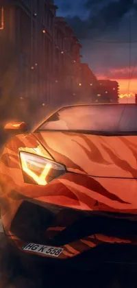Orange Car Vehicle Live Wallpaper