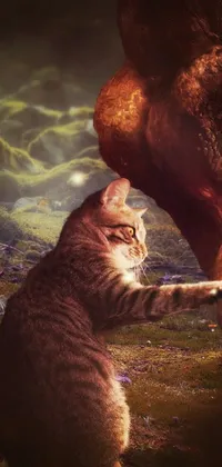 Get mesmerized by this mystical cat live wallpaper on your phone