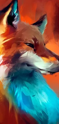 This stunning live wallpaper features a digital painting of a fox