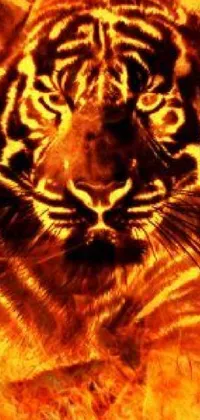 Get ready to have an extra dose of excitement with this amazing phone live wallpaper for your device! With an image of a tiger covered in fire, this wallpaper is sure to catch everybody's attention
