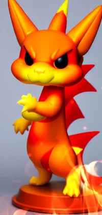 This live phone wallpaper features a close-up view of a dragon toy figurine