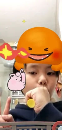 Orange Child Finger Live Wallpaper