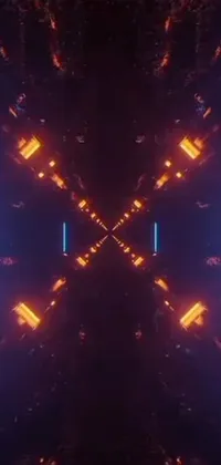 Looking for a high-tech phone live wallpaper that will impress? Check out this vibrant and dynamic wallpaper - perfect for any techno or nightlife fans! The wallpaper features a dark background with fiery orange and cool blue lighting, a futuristic hologram, and exciting drone footage