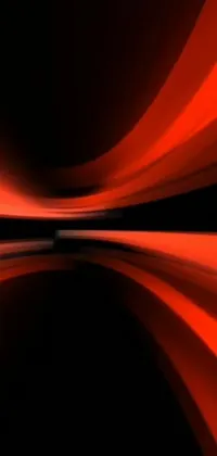 This live wallpaper for your phone features a captivating digital art design with a bold red and black color scheme, curvilinear lines, and bursts of orange and black video footage