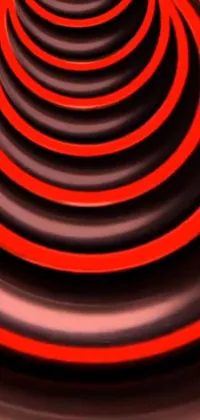Get hypnotized with this stunning phone live wallpaper! Featuring a mesmerizing red and black spiral, this digital rendering draws inspiration from influential designs