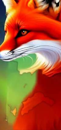 This stunning phone live wallpaper features a close-up of a red fox’s profile against a dark background