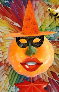 Orange Headgear Sculpture Live Wallpaper