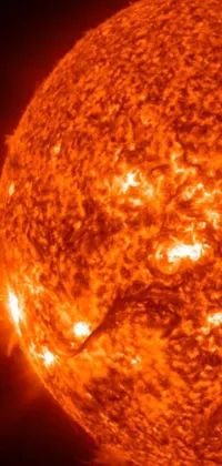 This stunning live wallpaper features a breathtaking image of the sun from space, surrounded by flames amidst a vibrant interstellar sky, all viewed from a unique 45-degree angle