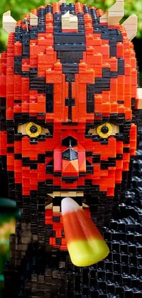 Orange Lego Headgear Live Wallpaper