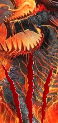 This phone live wallpaper boasts a stunning depiction of a demonic creature on fire, inspired by the popular video game World of Warcraft