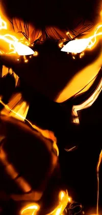 This live phone wallpaper showcases a close-up shot of a hand holding a glowing frisbee with a lava-like pattern