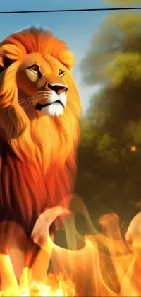 Orange Masai Lion Lion Live Wallpaper