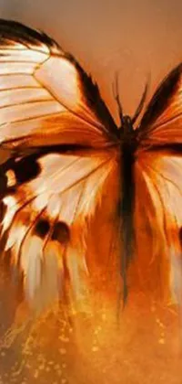This phone live wallpaper features a beautiful butterfly in flight with vibrant colors set in a world of fire and blood