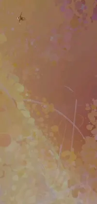 This live wallpaper for your phone showcases a glowing apple computer sitting on a table, with inspired digital art resembling Polke's works