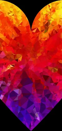 This multicolored Heart live wallpaper is a beautiful, high-resolution design that features a crystal cubism, polygonal art design