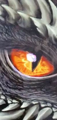 Get ready to set your phone screen on fire with this captivating live wallpaper! Inspired by airbrushed paintings and illustrated trading cards, this wallpaper features an incredibly detailed and fantastical close-up of a dragon's eye