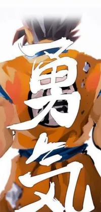 This phone live wallpaper showcases a dynamic close-up of a hand holding a cell phone, with Japanese kanji symbols decorating it