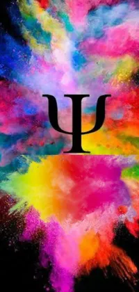 This dynamic live wallpaper offers a stunning explosion of colorful powder in the shape of the letter "p