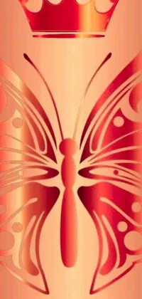 This stunning gold butterfly with a crown live wallpaper is a beautiful addition to your mobile device