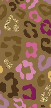 Add a pop of color and personality to your phone with this vibrant live wallpaper! Featuring a playful leopard print design on a warm brown background, it's the perfect way to show off your wild side