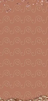 This beautiful live wallpaper features a warm brown background highlighted with shimmering pink and gold glitters, along with art nouveau-inspired spiral lines for a touch of elegance