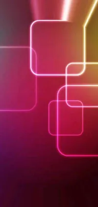 This live wallpaper for phones features an abstract design with squares and rectangles in vibrant shades of pink, magenta, and other bold colors