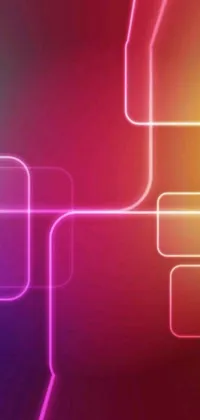 This phone live wallpaper features a vibrant and abstract design with eye-catching squares, rectangles, and thin glowing wires on an iPhone 15 inspired backdrop