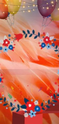 This live phone wallpaper showcases a bunch of colorful balloons tightly packed within a box