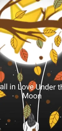 This stunning live wallpaper features a captivating girl on a swing in front of a full moon