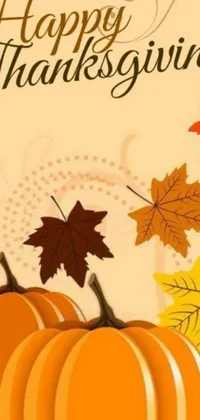 Looking for a festive phone live wallpaper to celebrate Thanksgiving? Check out this beautiful design featuring pumpkins and leaves, inspired by the holiday season