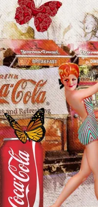 Get ready to add a pop of color to your phone with this live wallpaper! A stunning woman in a bathing suit and a refreshing can of Coca-Cola steal the show in this Southern Gothic scene