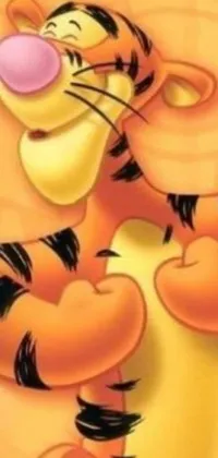 This live phone wallpaper showcases a close-up of a popular cartoon character, Winnie the Pooh