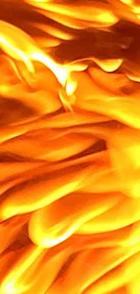 This phone live wallpaper showcases a captivating depiction of a bright and intense fire, with an array of flames gracefully flickering in view