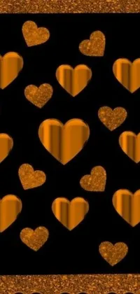 If you are looking for a trendy and stylish phone live wallpaper, this design is perfect for you! Featuring gold hearts on a black background, this digital art wallpaper has a trendy Tumblr-inspired aesthetic