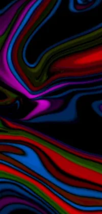 This mobile live wallpaper showcases stunning abstract digital art on a black background