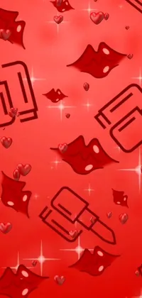 Looking for a cute and romantic live wallpaper for your phone? Check out this design featuring a bunch of red hearts scattered on a deep red background
