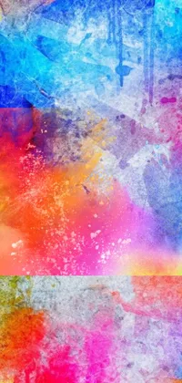 Get mesmerized by this vibrant and lively phone live wallpaper featuring a multicolored watercolor painting on paper