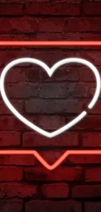 Looking for a stunning phone live wallpaper that captures all the emotions of love? Check out this vibrant design featuring a neon heart on a brick wall