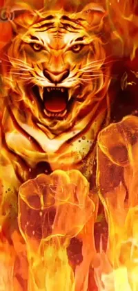 Orange Roar Bengal Tiger Live Wallpaper