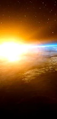 This stunning live wallpaper showcases the beauty of the sun rising over the earth from space