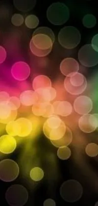 This stunning phone live wallpaper features a captivating display of colorful lights against a black background