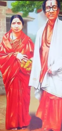 Orange Sleeve Sari Live Wallpaper