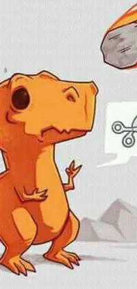 This <a href="/">animated phone wallpaper</a> depicts a lively pencil-wielding dinosaur and a playful Charmander from the popular Pok&eacute;mon series