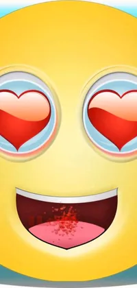 This live wallpaper features a delightful smiley face adorned with glowing yellow skin