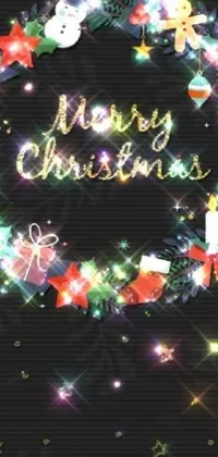 Looking for a stunning Christmas live wallpaper for your phone? Check out this festive wreath design featuring particle lighting and a high definition (480p) black background