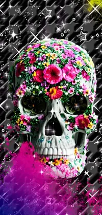 floral skull  Live Wallpaper