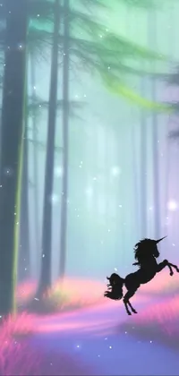 This live wallpaper features a stunning digital painting of a unicorn in a forest, bringing magic and enchantment to your phone's home screen