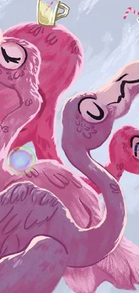 Organism Pink Art Live Wallpaper