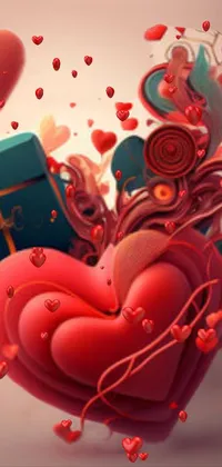 If you're looking for a stunning live wallpaper for your phone, look no further than this heart and gift inside wallpaper